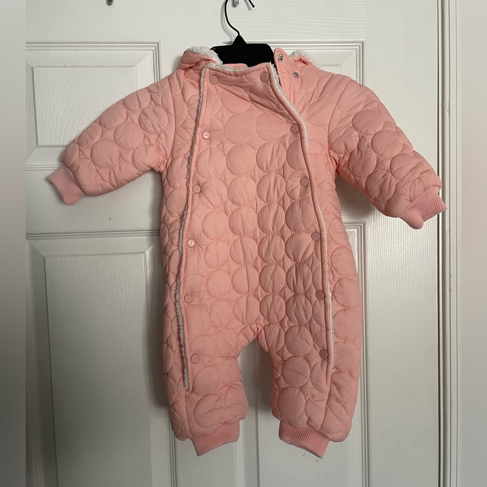 Urban Republic Girls size 12 months Light Pink Quilted Footie Winter One Piece
